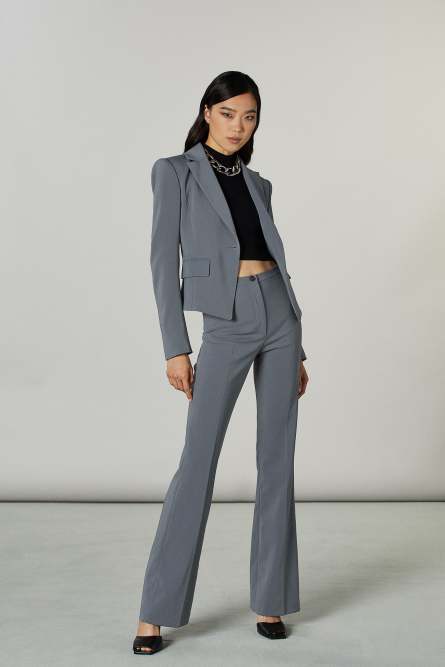 ESSENTIAL flared pants, Grey, Patrizia Pepe