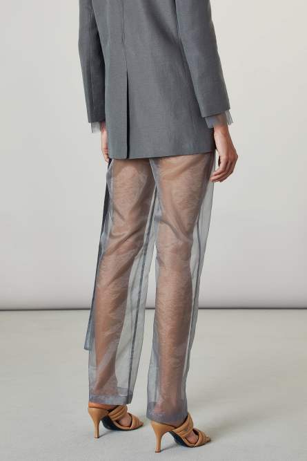 Sash-adorned pants, Grey, Patrizia Pepe