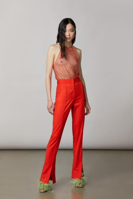 Hose mit Schlitz, Orange, Patrizia Pepe