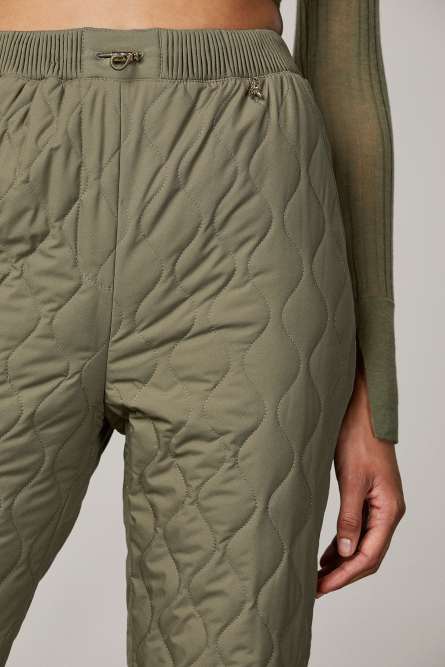 Quilted ankle-grazer pants, Green, Patrizia Pepe