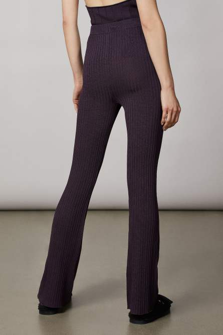 Gerippte Hose aus Viskose, Violett, Patrizia Pepe