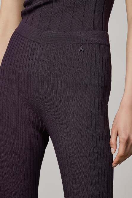 Gerippte Hose aus Viskose, Violett, Patrizia Pepe