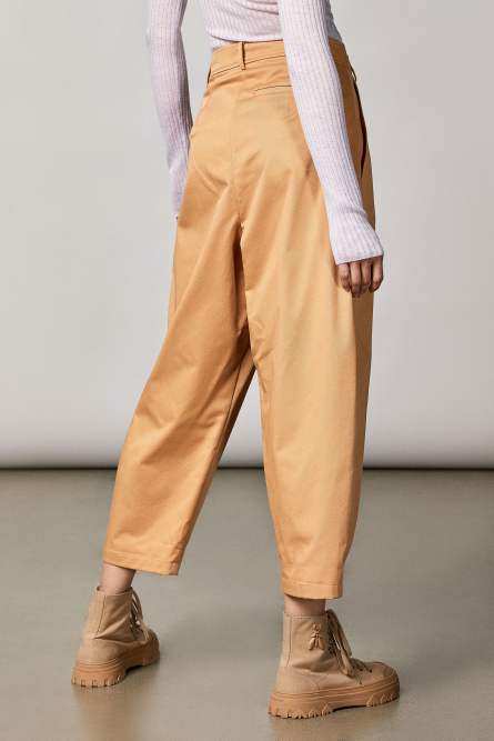 Relaxed-fit low-rise pants, Beige, Patrizia Pepe