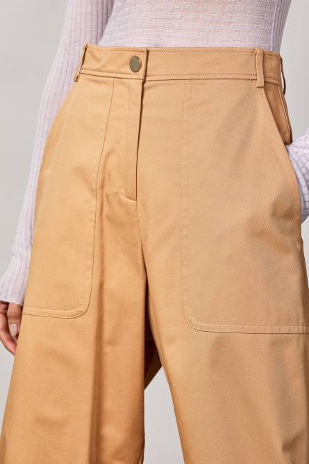 Relaxed-fit low-rise pants, Beige, Patrizia Pepe