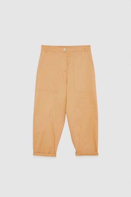 Relaxed-fit low-rise pants, Beige, Patrizia Pepe