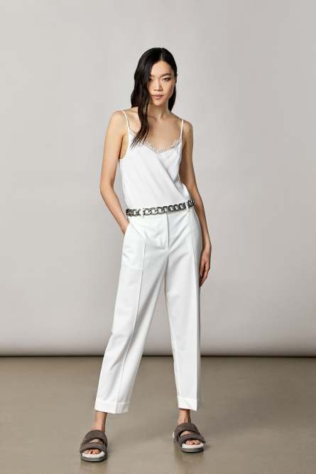 Oversized stretch pants, White, Patrizia Pepe