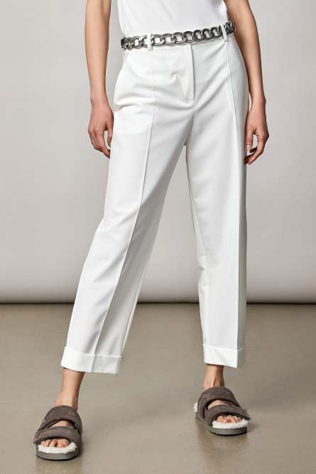 Oversized stretch pants, White, Patrizia Pepe