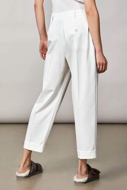 Oversized stretch pants, White, Patrizia Pepe