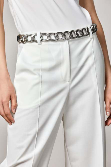 Oversized stretch pants, White, Patrizia Pepe