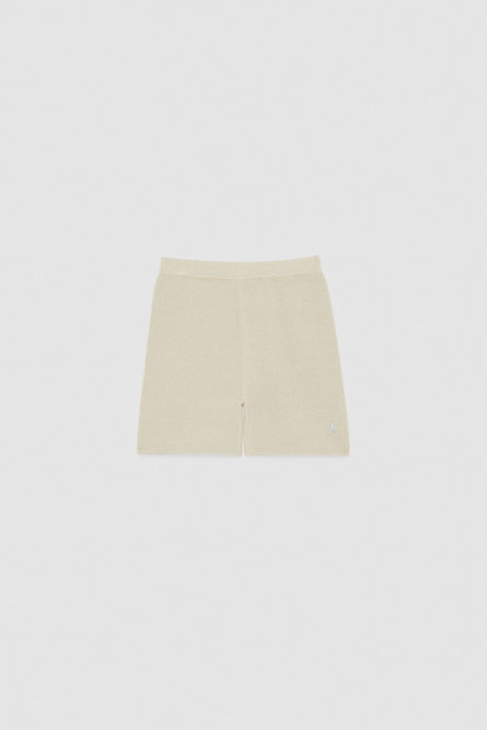 Strick-Shorts aus Wollgemisch, Beige, Patrizia Pepe