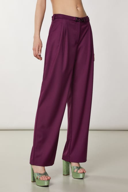 Palazzo-Hose mit G&uuml;rtel, Violett, Patrizia Pepe