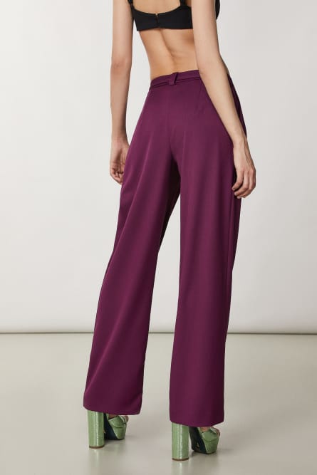 Palazzo-Hose mit G&uuml;rtel, Violett, Patrizia Pepe