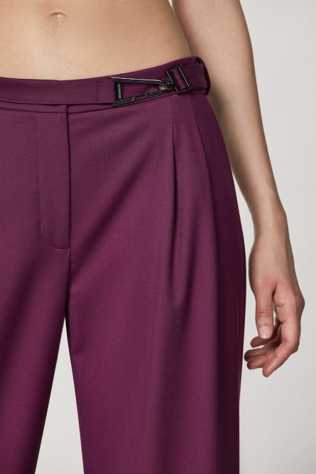 Palazzo-Hose mit G&uuml;rtel, Violett, Patrizia Pepe