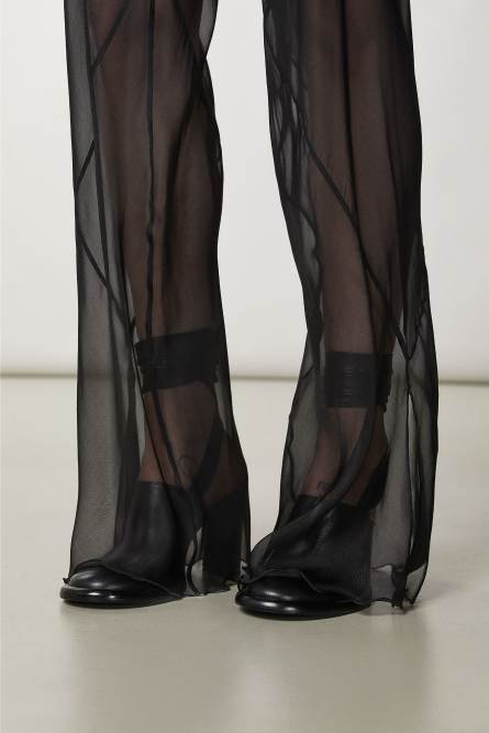 Transparente Seidenhose, Schwarz, Patrizia Pepe