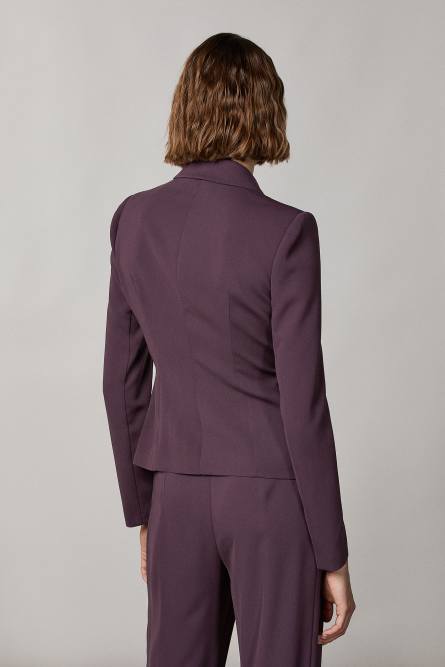 Slim-fit pleated jacket, Purple, Patrizia Pepe