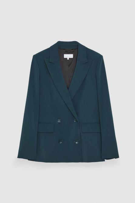 Maskulin geschnittener zweireihiger Blazer &bdquo;ESSENTIAL&ldquo;, Blau, Patrizia Pepe