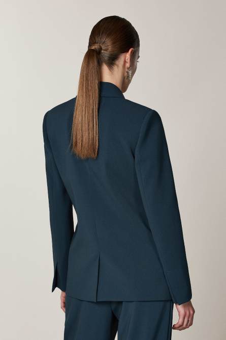 Maskulin geschnittener zweireihiger Blazer &bdquo;ESSENTIAL&ldquo;, Blau, Patrizia Pepe