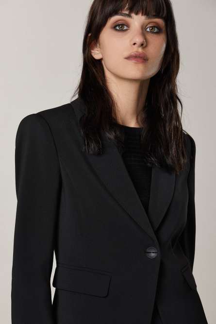 1-Knopf-Blazer &bdquo;ESSENTIAL&ldquo;, Schwarz, Patrizia Pepe