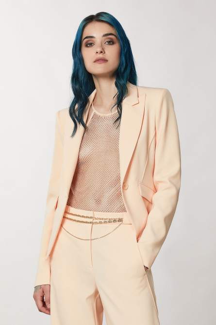 ESSENTIAL crepe jacket, Beige, Patrizia Pepe