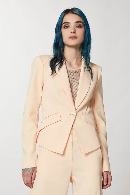 ESSENTIAL crepe jacket, Beige, Patrizia Pepe