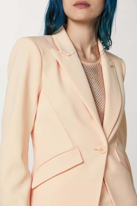 ESSENTIAL crepe jacket, Beige, Patrizia Pepe