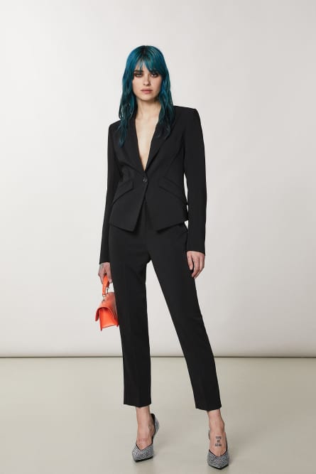 Veste ESSENTIAL en cr&ecirc;pe, Noir, Patrizia Pepe