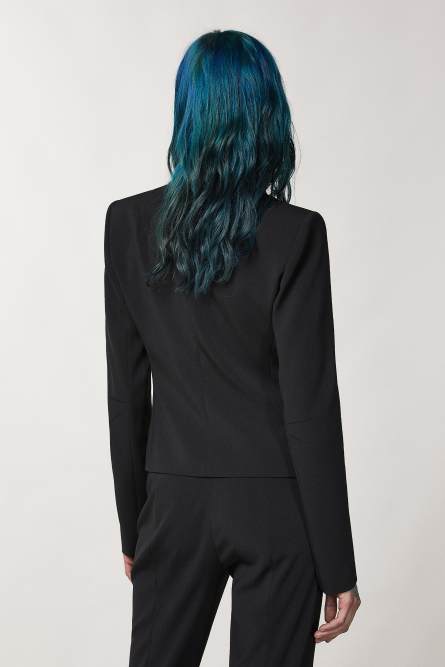 Veste ESSENTIAL en cr&ecirc;pe, Noir, Patrizia Pepe