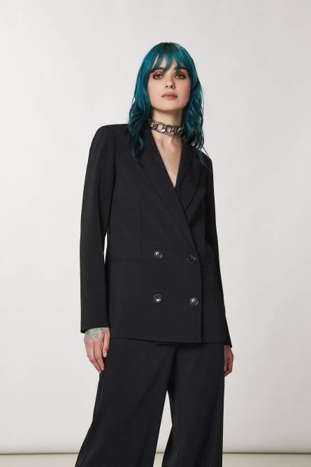 Zweireihiger Blazer ESSENTIAL, Schwarz, Patrizia Pepe