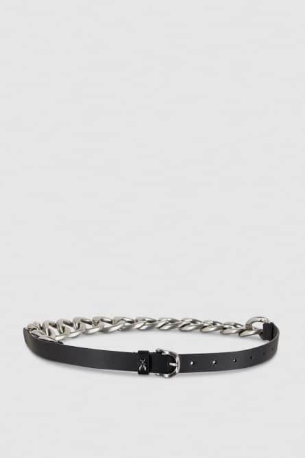 Golden maxi chain belt, Black, Patrizia Pepe