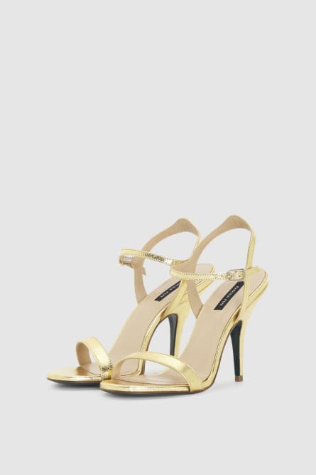 Sandalette mit Absatz, Gold, Patrizia Pepe