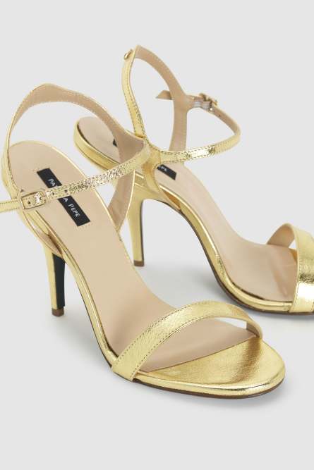 Sandalette mit Absatz, Gold, Patrizia Pepe