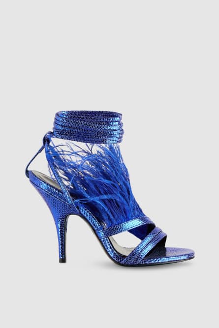 Feather sandals, Blue, Patrizia Pepe
