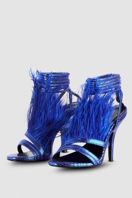 Feather sandals, Blue, Patrizia Pepe