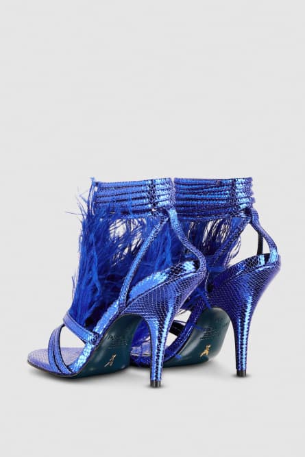 Feather sandals, Blue, Patrizia Pepe