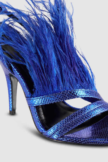 Feather sandals, Blue, Patrizia Pepe