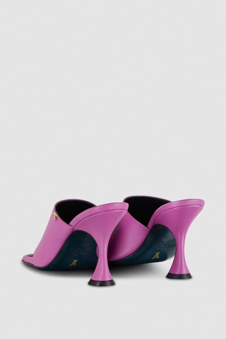 Sabot Square leather sandals, Pink, Patrizia Pepe