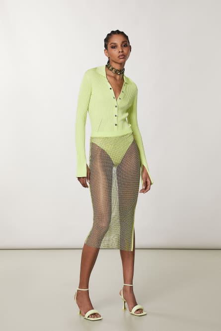 Square Monochrome sandals, Yellow, Patrizia Pepe