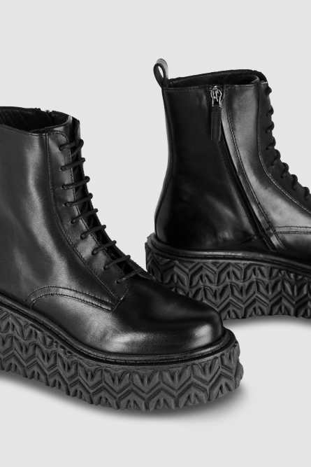 Bikerstiefel mit Reißverschluss, Schwarz, Patrizia Pepe