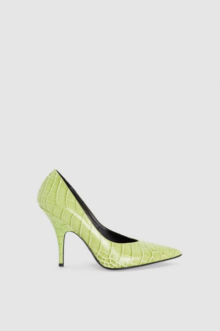 Crocodile-print leather pumps, Green, Patrizia Pepe