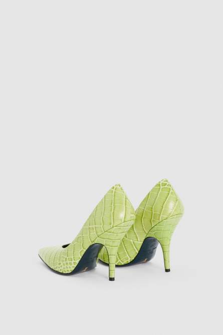 Crocodile-print leather pumps, Green, Patrizia Pepe