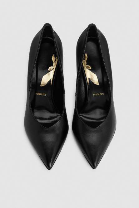Smooth leather pumps, Black, Patrizia Pepe