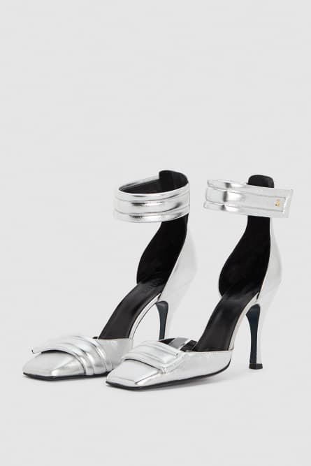 Ankle-strap pumps, Silver, Patrizia Pepe