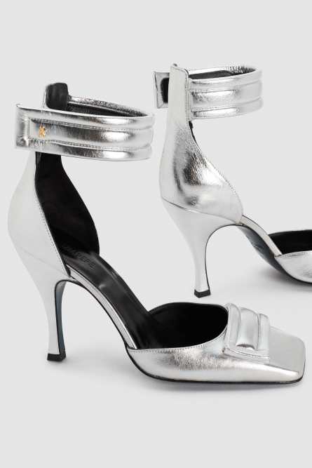 Ankle-strap pumps, Silver, Patrizia Pepe