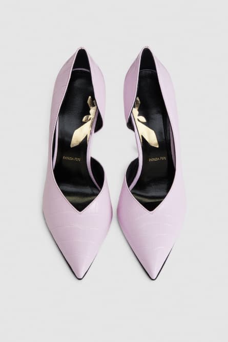 Minimal Shape leather pumps, Purple, Patrizia Pepe