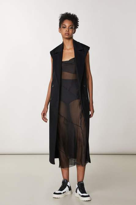 Hoher Sneaker aus Leder, Schwarz, Patrizia Pepe