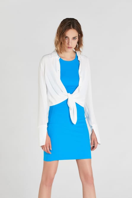 Платье-футляр миди, Голубой, Patrizia Pepe