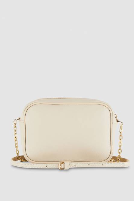 Borsa con tracolla in pelle, Beige, Patrizia Pepe