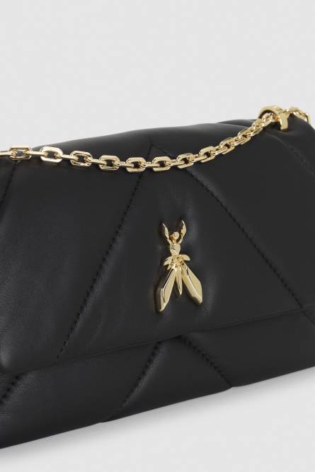 Tracolla con patta Fly Puffy, Nero, Patrizia Pepe