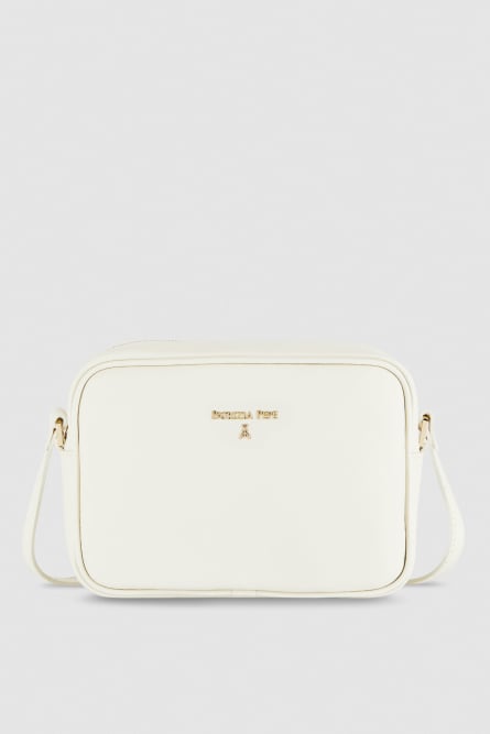 Camera bag in pelle con tasca interna, Bianco, Patrizia Pepe