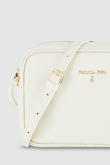 Camera bag in pelle con tasca interna, Bianco, Patrizia Pepe